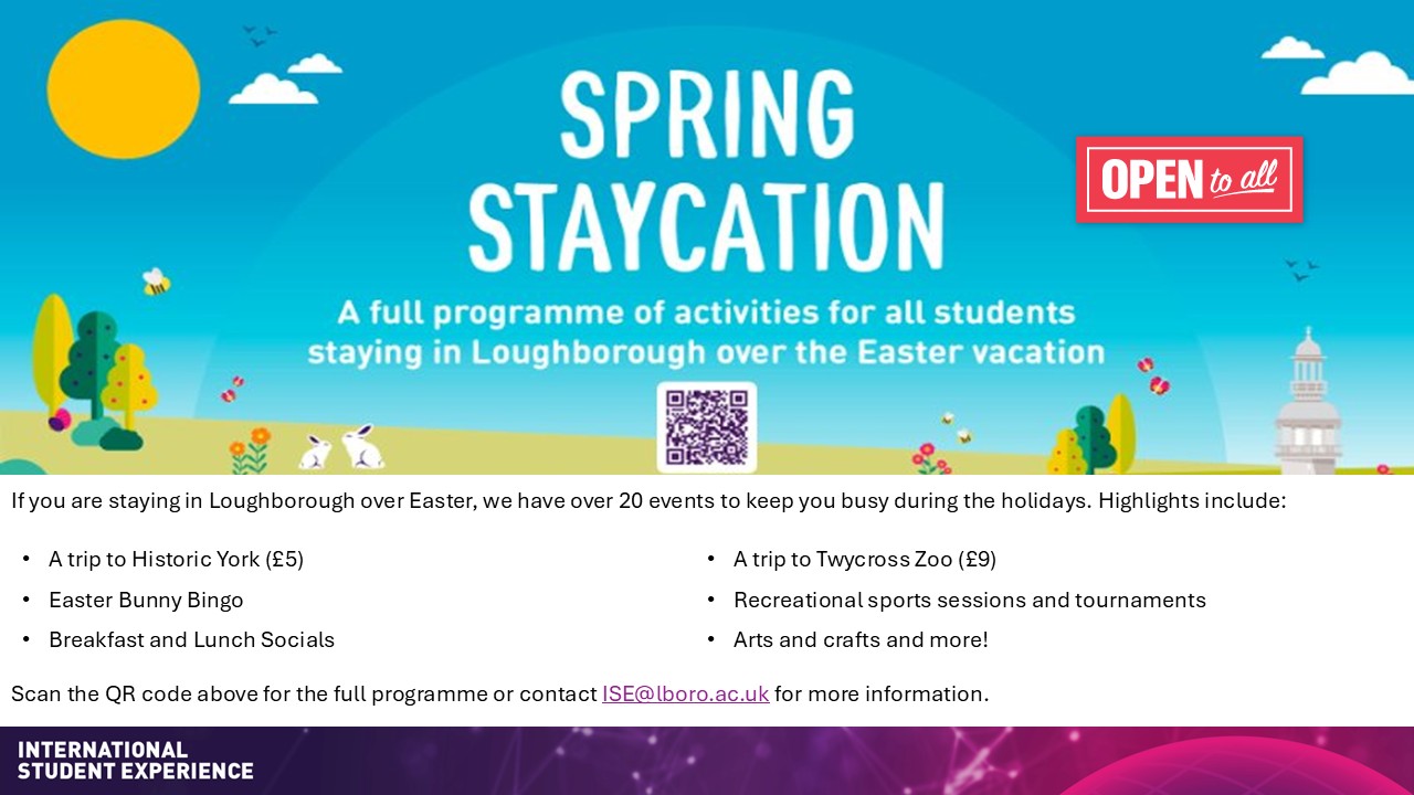 Spring Staycation programme details